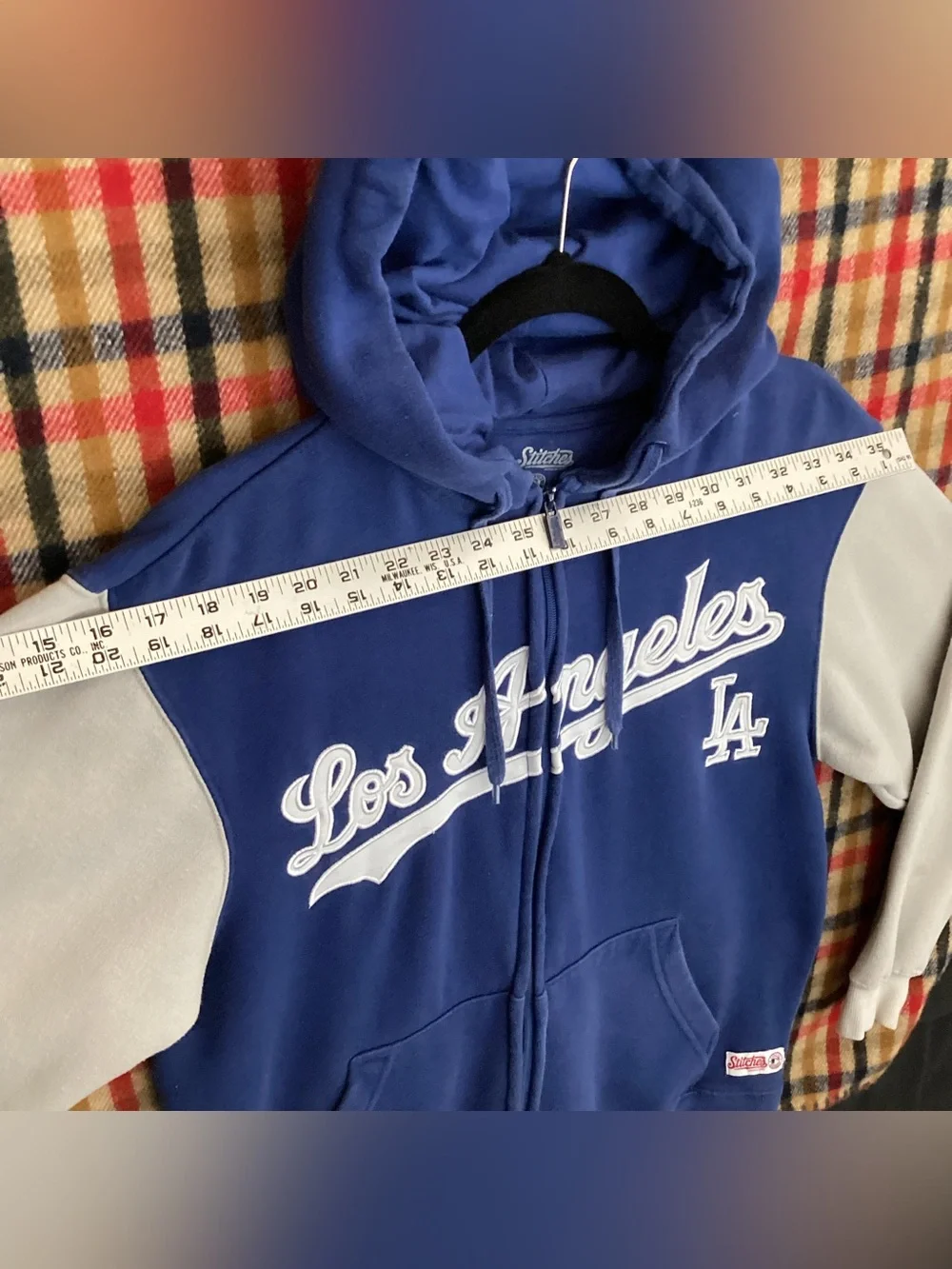 Stitches x Los Angeles dodgers zip up hoodie sweatshirt